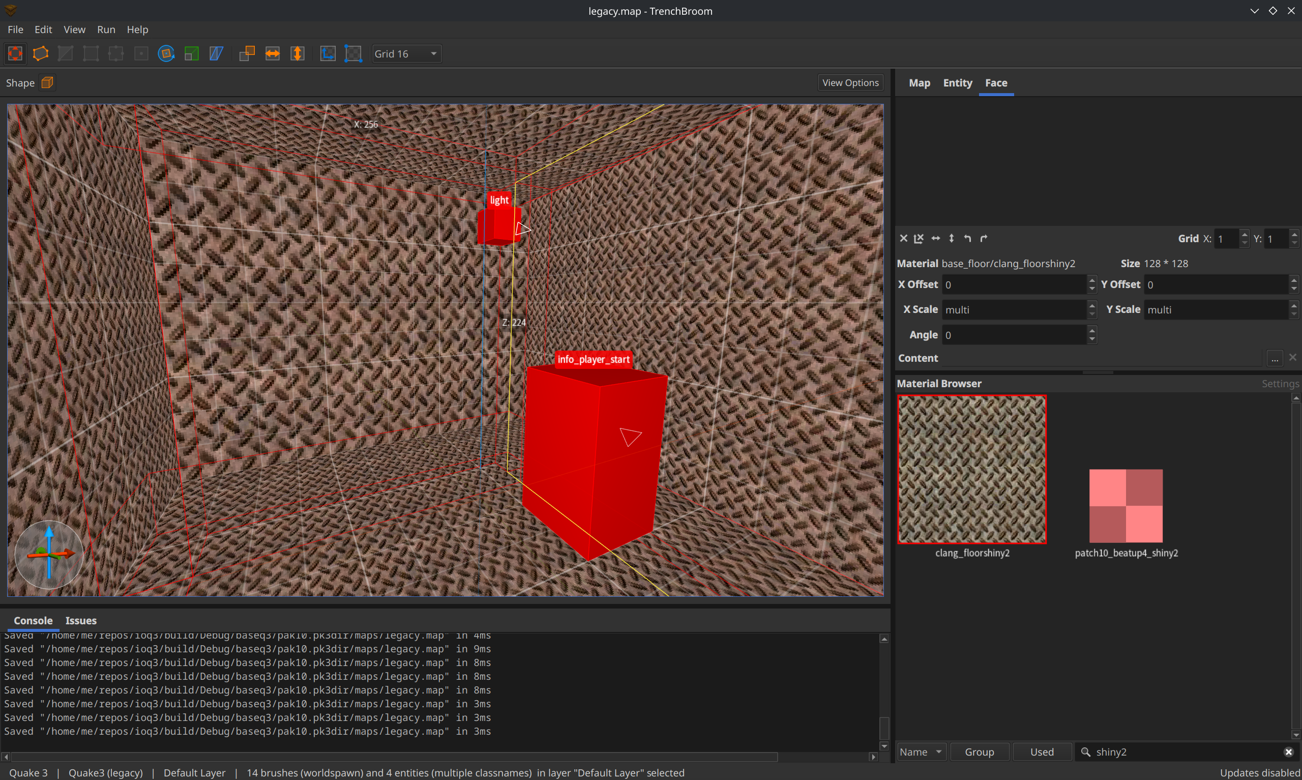 tb shows clang_floorshiny2 texture assigned to geometry